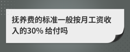 抚养费的标准一般按月工资收入的30% 给付吗