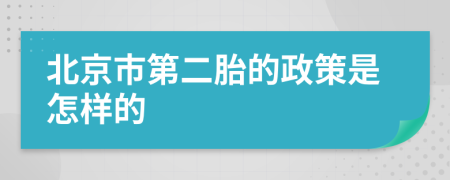 北京市第二胎的政策是怎样的