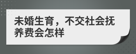 未婚生育，不交社会抚养费会怎样