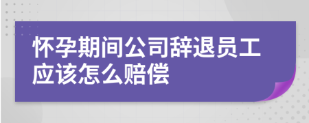 怀孕期间公司辞退员工应该怎么赔偿