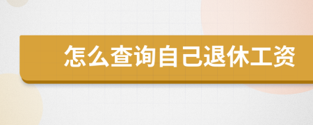 怎么查询自己退休工资