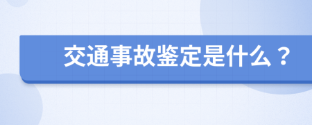 交通事故鉴定是什么？