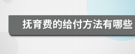 抚育费的给付方法有哪些