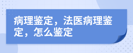 病理鉴定，法医病理鉴定，怎么鉴定