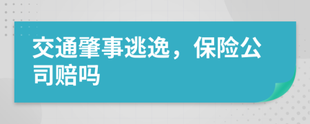 交通肇事逃逸，保险公司赔吗