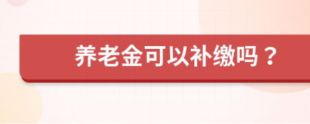 养老金可以补缴吗？