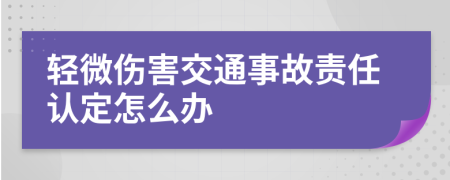 轻微伤害交通事故责任认定怎么办