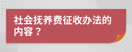 社会抚养费征收办法的内容？