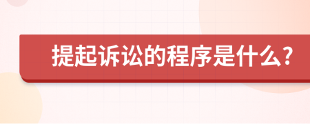 提起诉讼的程序是什么?