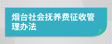 烟台社会抚养费征收管理办法