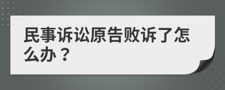 民事诉讼原告败诉了怎么办？