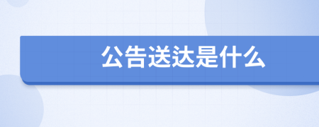 公告送达是什么