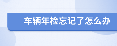 车辆年检忘记了怎么办