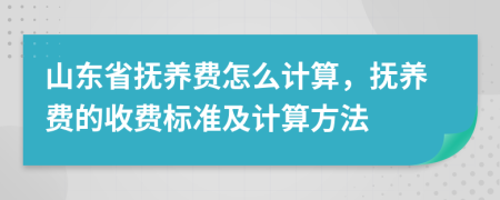 山东省抚养费怎么计算，抚养费的收费标准及计算方法