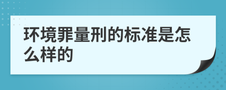 环境罪量刑的标准是怎么样的