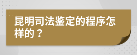 昆明司法鉴定的程序怎样的？