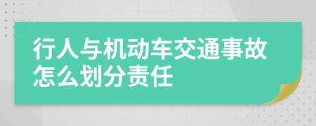 行人与机动车交通事故怎么划分责任