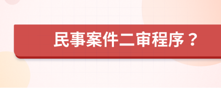 民事案件二审程序？