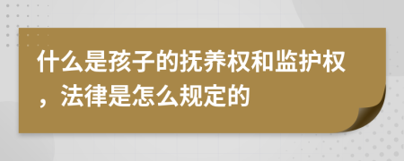 什么是孩子的抚养权和监护权，法律是怎么规定的