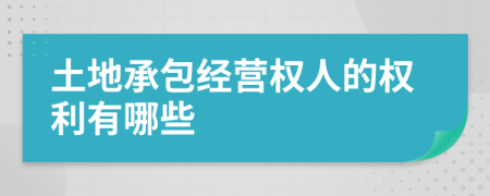 土地承包经营权人的权利有哪些