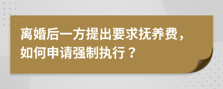 离婚后一方提出要求抚养费，如何申请强制执行？