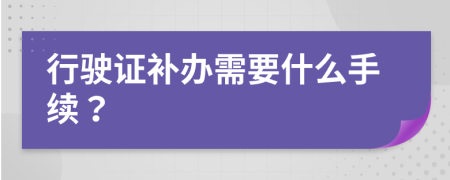 行驶证补办需要什么手续？