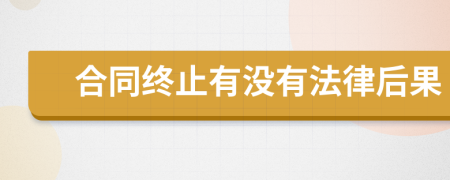 合同终止有没有法律后果