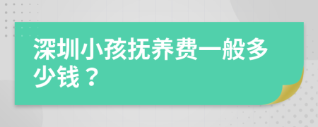 深圳小孩抚养费一般多少钱？