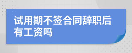 试用期不签合同辞职后有工资吗