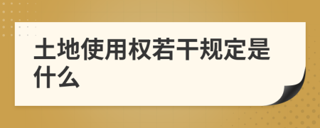 土地使用权若干规定是什么