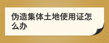 伪造集体土地使用证怎么办