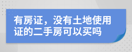 有房证，没有土地使用证的二手房可以买吗