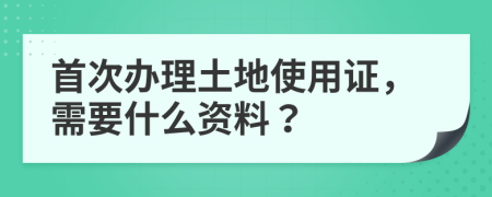 首次办理土地使用证，需要什么资料？