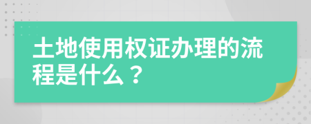 土地使用权证办理的流程是什么？