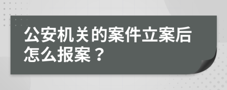 公安机关的案件立案后怎么报案？