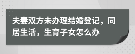 夫妻双方未办理结婚登记，同居生活，生育子女怎么办