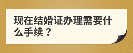 现在结婚证办理需要什么手续？