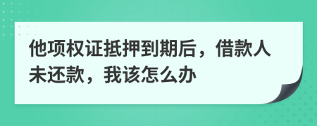 他项权证抵押到期后，借款人未还款，我该怎么办