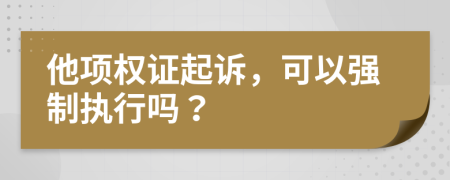 他项权证起诉，可以强制执行吗？