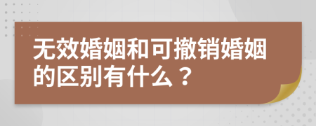 无效婚姻和可撤销婚姻的区别有什么？