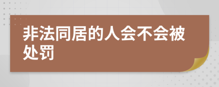 非法同居的人会不会被处罚