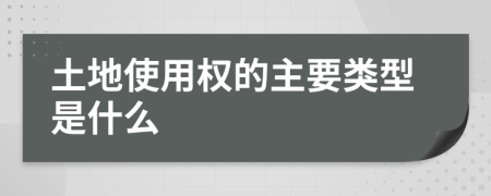 土地使用权的主要类型是什么