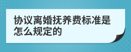 协议离婚抚养费标准是怎么规定的