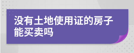 没有土地使用证的房子能买卖吗