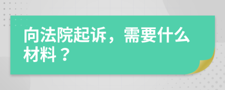 向法院起诉，需要什么材料？