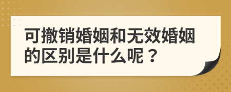 可撤销婚姻和无效婚姻的区别是什么呢？