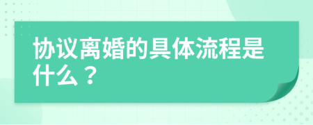 协议离婚的具体流程是什么？