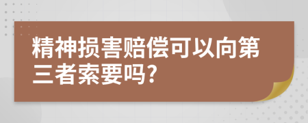 精神损害赔偿可以向第三者索要吗?