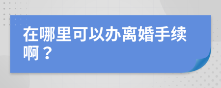 在哪里可以办离婚手续啊？