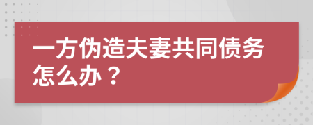 一方伪造夫妻共同债务怎么办？